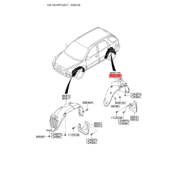 Обшивка (подкрылок), колесная ниша правая 86822-0Z500 Mobis