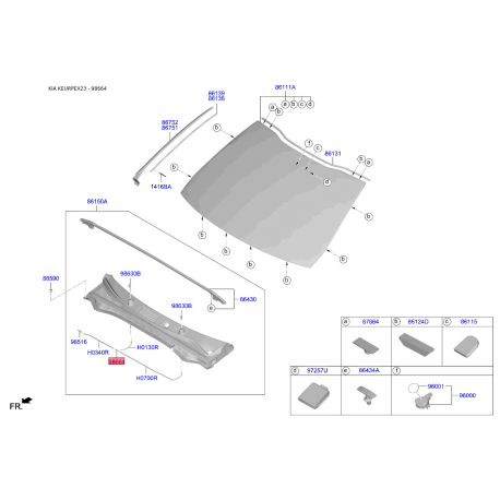 Соединитель, провод стеклоомывателя 98664-33000 Mobis - 9866433000 - схема с каталога 98664, KEURPEX23 9866433000