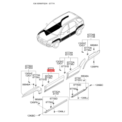 Молдинг порога, бампера і крила правий 87722-1F500 Mobis