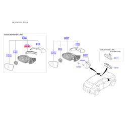 Повторитель поворотов на зеркале правый 87624-D9000 Mobis