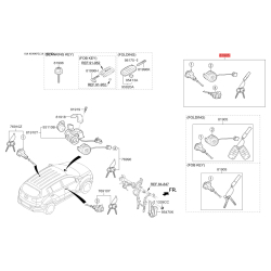 Замок (циліндр) запалювання з ключами 81905-3W180 Mobis
