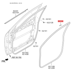 Фиксатор (клипса) уплотнителя двери 82134-22000 Mobis