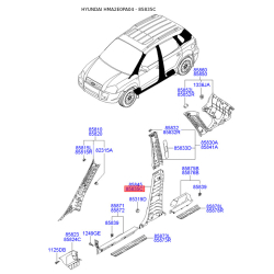 Обивка (накладка) салона левая нижняя 85835-2E000DD Mobis
