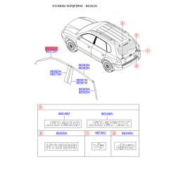 Облицовка / защитная накладка, боковина левая верхняя 86362-2E000 Mobis