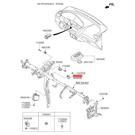 Реле, протиблокувальний пристрій 95550-2G000 Mobis - 955502G000 - схема з каталогу 95500A, RRUSPDXR12 955502G000