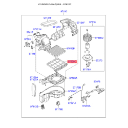 Кришка (корпус або кронштейн) обігрівача 97129-2E250 Mobis