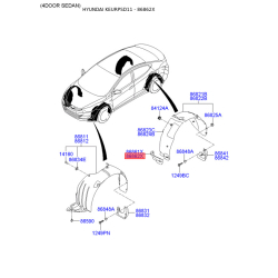 Крепления подкрылка и брызговика правое 86862-3X100 Mobis