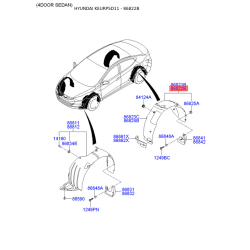 Обшивка (подкрылок), колесная ниша правая 86822-3X100 Mobis