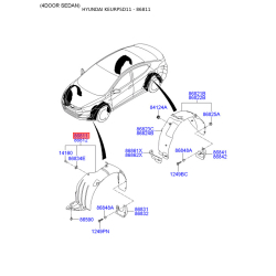 Обшивка (підкрилок), колісна ніша ліва 86811-3X000 Mobis