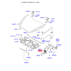 Обшивка (підкрилок), колісна ніша права 86812-1E000 Mobis