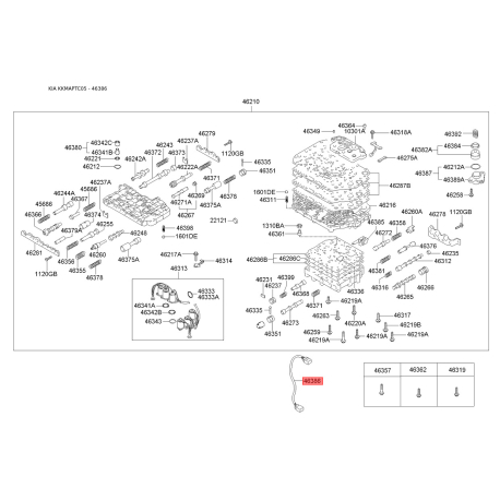 Датчик давления масла 46386-22600 Mobis - 4638622600 - схема с каталога 46386, KKMAPTC05 4638622600