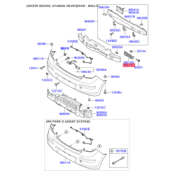 Кронштейн, буфер левый 86613-2L300 Mobis