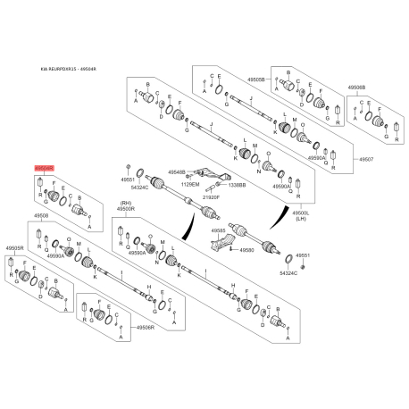Дампер кит правый 49575-1R001 Mobis - 495751R001 - схема с каталога 49504R, REURPDXR15 495751R001