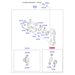 Ремкомплект тормозного суппорта 58102-25A00 Mobis