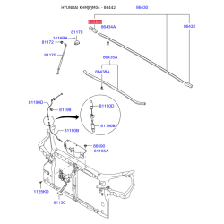 Пистон (клипса) шумоизоляции капота капота правый 86442-2E000 Mobis