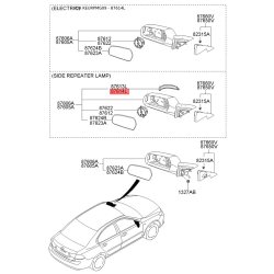 Повторитель поворотов на зеркале правый 87614-2L600 Mobis