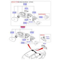 Дзеркало зовнішнє заднє праве 87620-2L500 Mobis