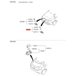 Лампа накаливания, фонарь освещения номерного знака правая 92502-1G000 Mobis