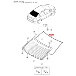Прокладка, заднє скло 87131-4Y000 Mobis
