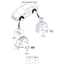 Брызговик передний левый 86831-C1500 Mobis