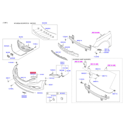 Кронштейн, буфер левый верхний 86555-3S000 Mobis