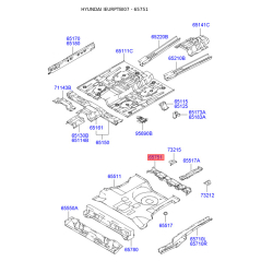 Лонжерон пола багажника 65751-1C300 Mobis