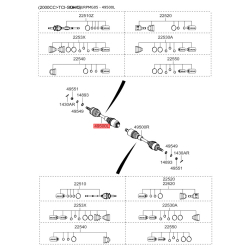 Шарнірний комплект приводного вала лівий 49501-2G700 Mobis