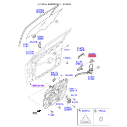 Засувка ручки дверей права 82496-C1000 Mobis
