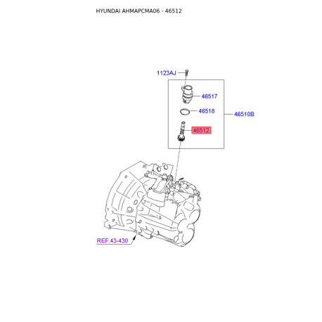 Шестерня спидометра ведомая и ведущая 46512-39700 Mobis - 4651239700 - схема с каталога 46512, AHMAPCMA06 4651239700