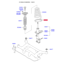 Прокладка передней пружины нижняя 54633-3A000 Mobis