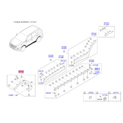Обшивка (подкрылок), колесная ниша левая 87711-2W000CA Mobis