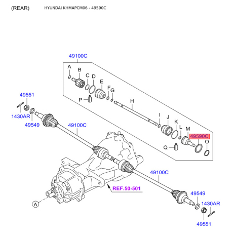 Зубчатый диск импульсного датчика ABS 49590-26000 Mobis - 4959026000 - схема с каталога 49590C, KHMAPCM06 4959026000