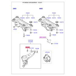 Шайба (пластина) сайлентблока заднього підрамника (задньої балки) 55167-26500 Mobis