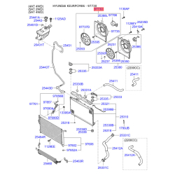 Вентилятор, конденсатор кондиционера 97730-2B200 Mobis