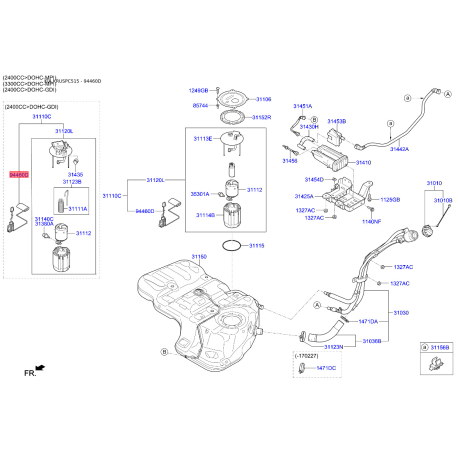 Датчик уровня, топливо 94460-C5900 Mobis - 94460C5900 - схема с каталога 94460D, KRUSPC515 94460C5900