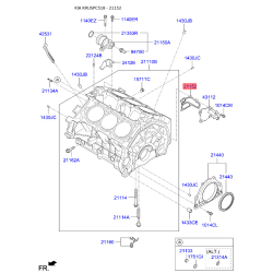 Кришка картера, блок-картер двигуна 21152-3CAA1 Mobis