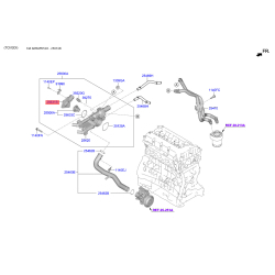Корпус термостата 25630-2GGA0 Mobis