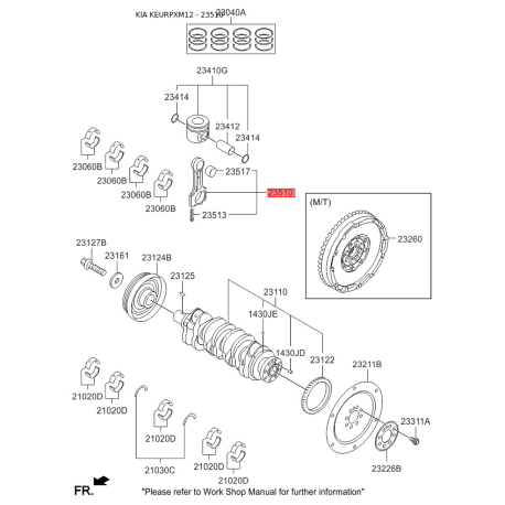 Шатун 23510-2G520 Mobis - 235102G520 - схема с каталога 23510, KEURPXM12 235102G520