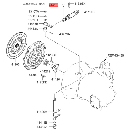 Штифт КПП 41416-28000 Mobis - 4141628000 - схема с каталога 41416, KEURPSL10 4141628000
