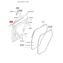 Ущільнювач (прокладка), бічне скло лівий 83210-1F000WK Mobis