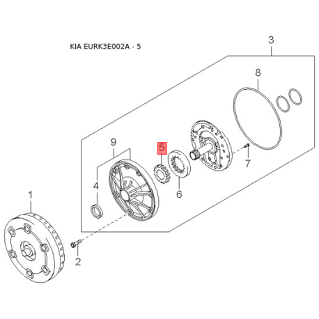 Свічка запалювання 18818-11051 Mobis - 1881811051 - схема з каталогу 5, EURK3E002A 1881811051