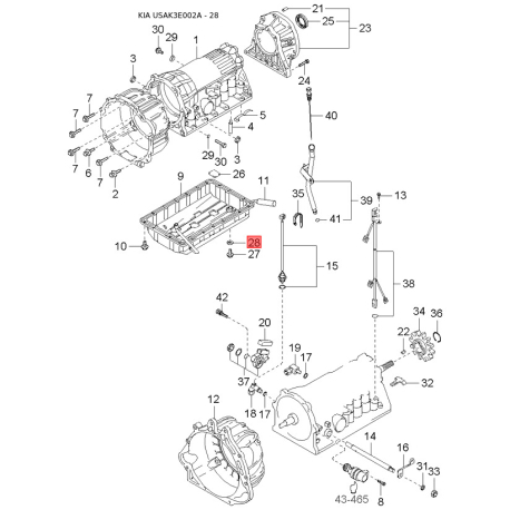 Шайба (ексцентрик) розвального болта передньої підвіски 54223-3E000 Mobis - 542233E000 - схема з каталогу 28, USAK3E002A 542233E000
