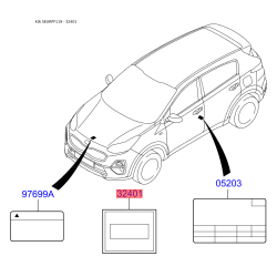 Таблиця інформаційна на кузов 32401-2F250 Mobis