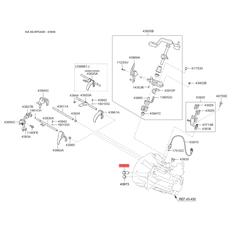 Шарик стальной КПП 43846-39010 Mobis - 4384639010 - схема с каталога 43846, KEURPSA08 4384639010