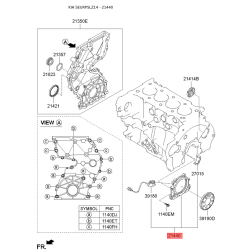 Кришка колінвала задня з манжетою і датчиком 21440-2F060 Mobis