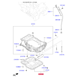Поддон масляный мотора нижний 21520-2F004 Mobis