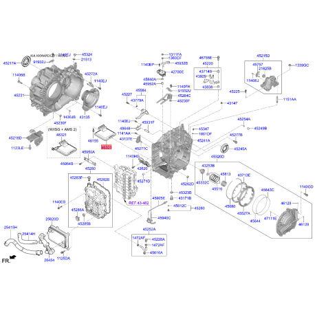 Фильтр масляный АКПП 46321-4G300 Mobis - 463214G300 - схема с каталога 46321, KKMAPEX23 463214G300