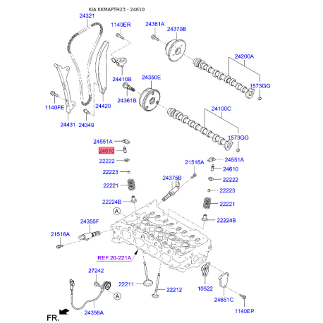 Гидрокомпенсатор 24610-2E000 Mobis - 246102E000 - схема с каталога 24610, KKMAPTH23 246102E000