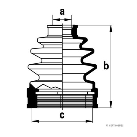 Чехол полуоси (пыльник) приводного вала HERTH+BUSS JAKOPARTS - HBJ J2883012 - изображение №1 HBJ J2883012