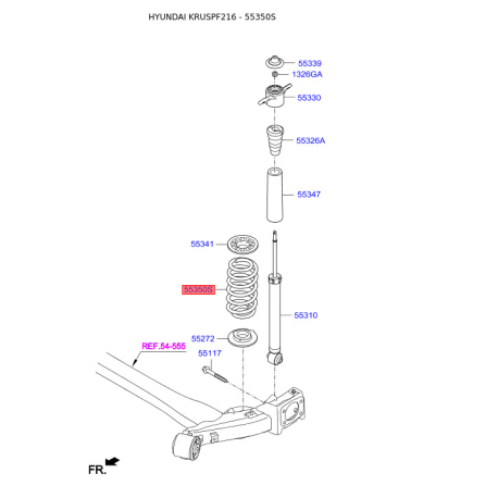 Пружина ходової частини 55350-F2150 Mobis - 55350F2150 - схема з каталогу 55350S, KRUSPF216 55350F2150